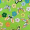 Green-Multi Floral Butterfly Print Stretch Cotton Poplin Fabric By the Yard
